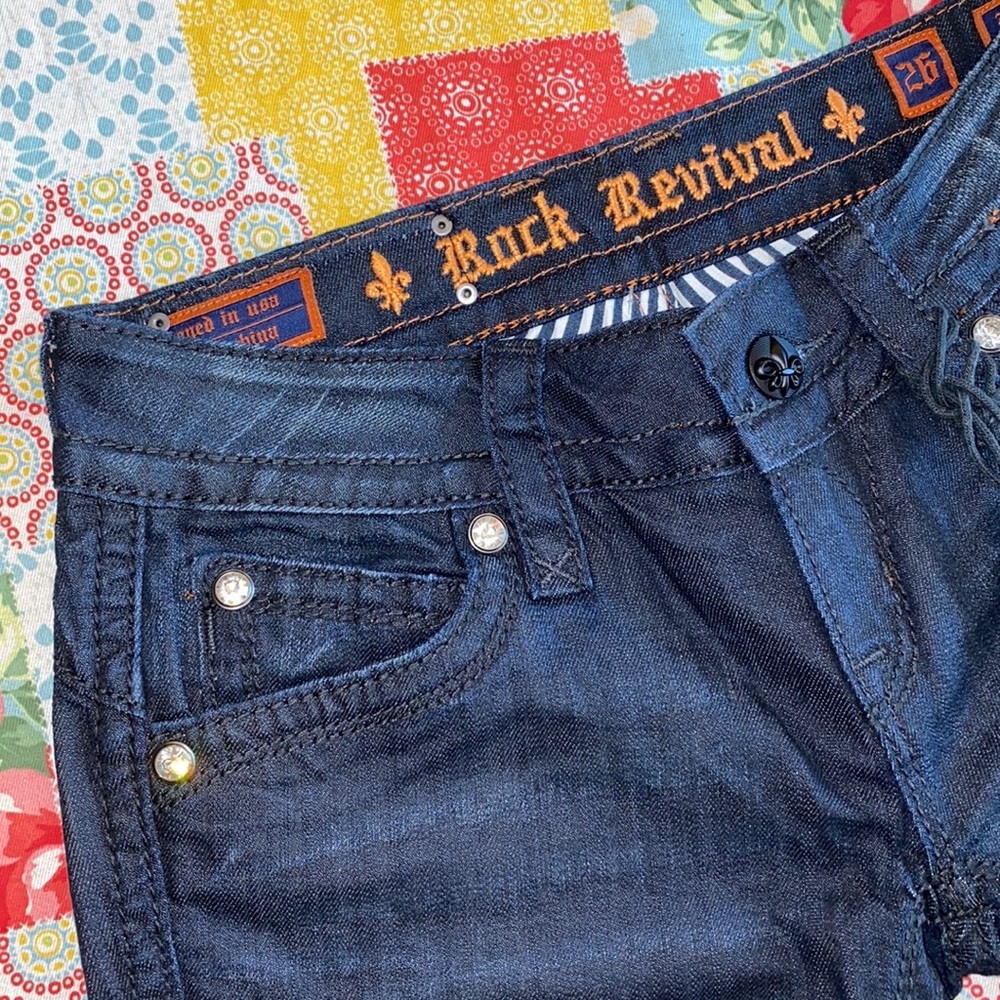 🍀 NWT! Raquel Rock Revival Boot Cut Jeans! - Picture 3 of 8